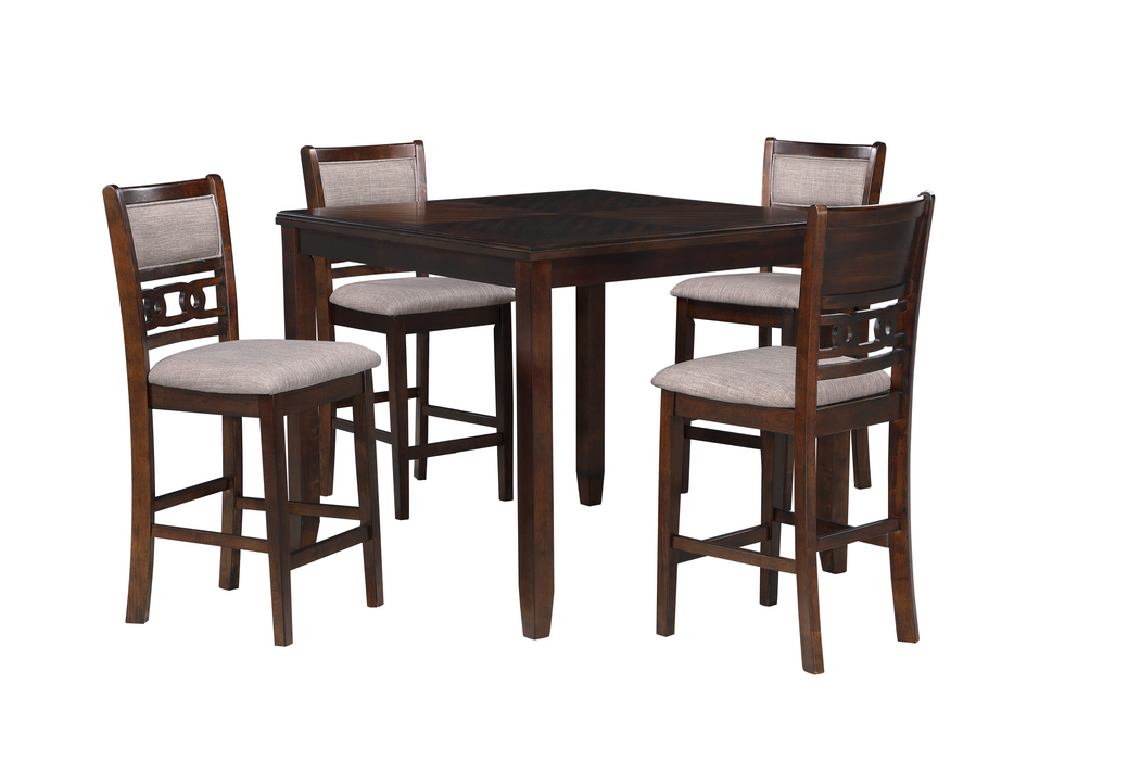 GIA 5PC 42" SQUARE COUNTER TABLE & 4 CHAIRS-CHERRY - Furniture Stars (Chicago, IL)