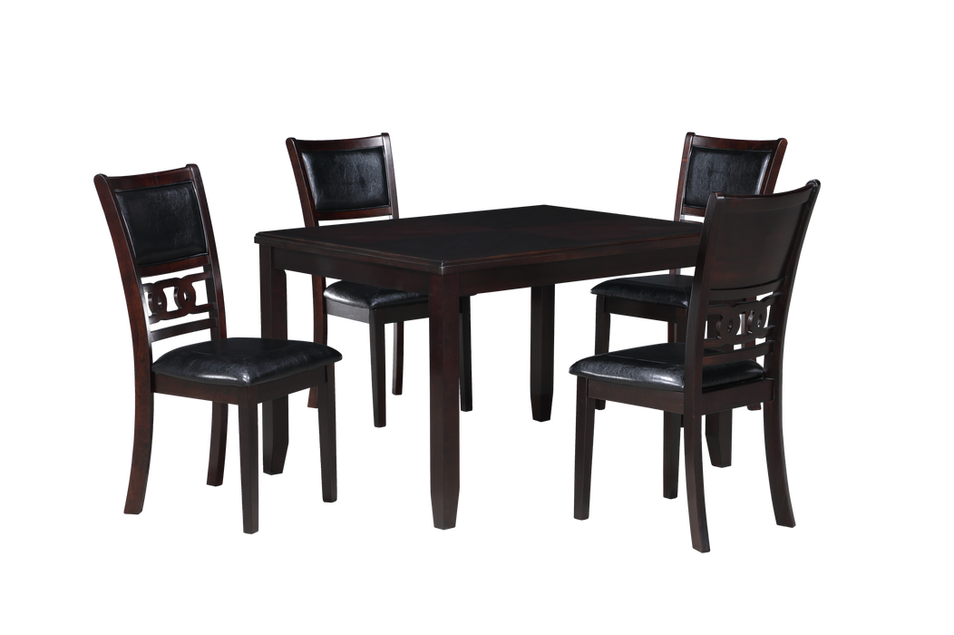 GIA 5PC 48" RECT. DINING TABLE & 4 CHAIRS-EBONY - Furniture Stars (Chicago, IL)