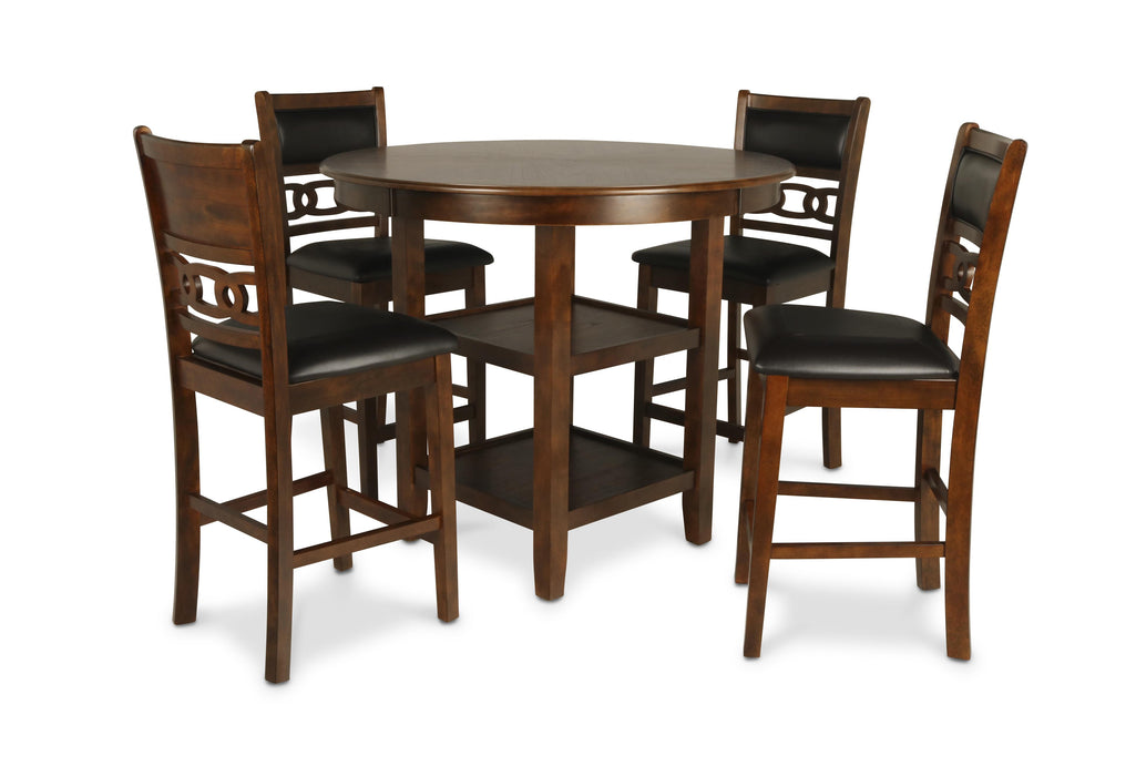 GIA ROUND COUNTER DINING 5 PC SET-BROWN - Furniture Stars (Chicago, IL)