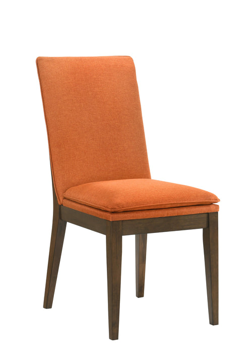 MAGGIE DINING CHAIR W/TERRA COTTA CUSHION-WALNUT - Furniture Stars (Chicago, IL)