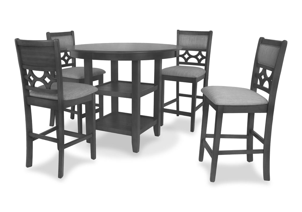 MITCHELL 5 PC COUNTER SET-GRAY - Furniture Stars (Chicago, IL)