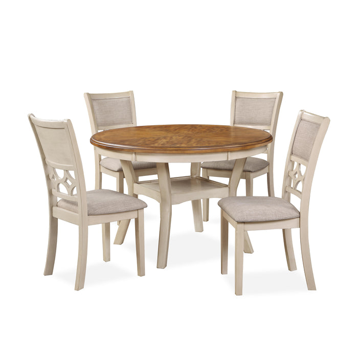 MITCHELL 5 PC DINING SET-TWO TONE BISQUE/BROWN - Furniture Stars (Chicago, IL)