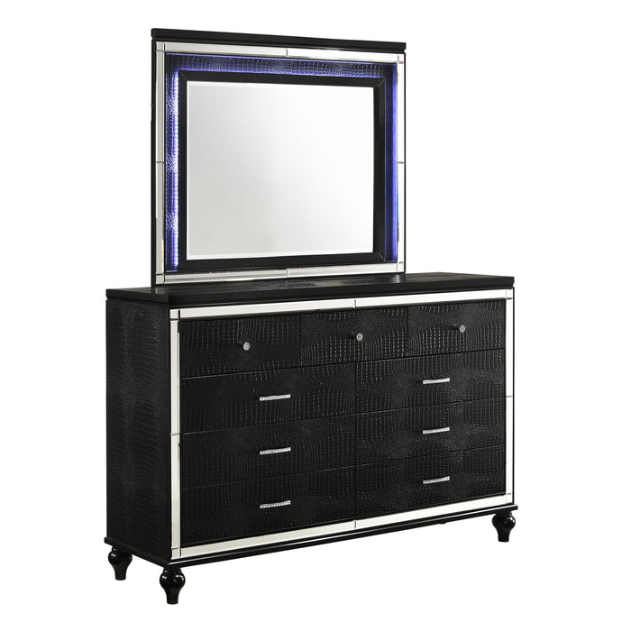 VALENTINO LIGHTED MIRROR-BLACK - Furniture Stars (Chicago, IL)