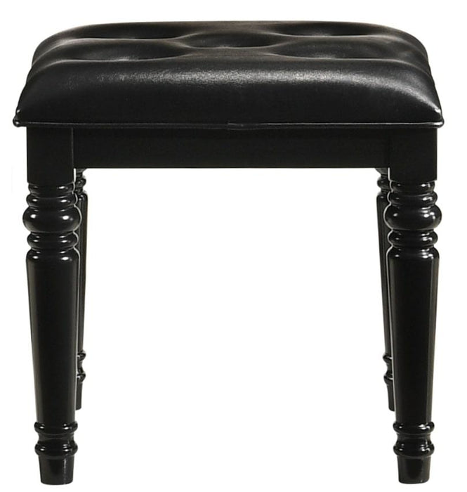 VALENTINO VANITY TABLE STOOL-BLACK - Furniture Stars (Chicago, IL)
