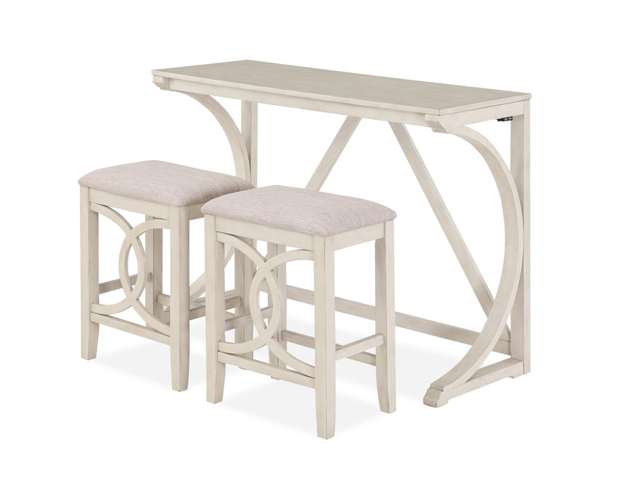 BELLA COUNTER TABLE & 2 STOOLS -2 TONE BISQUE
