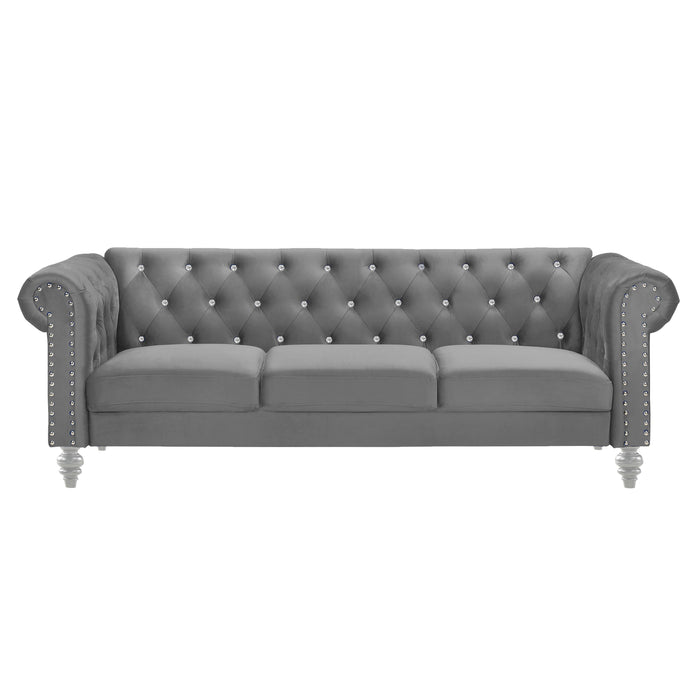 EMMA CRYSTAL SOFA-GRAY - Furniture Stars (Chicago, IL)
