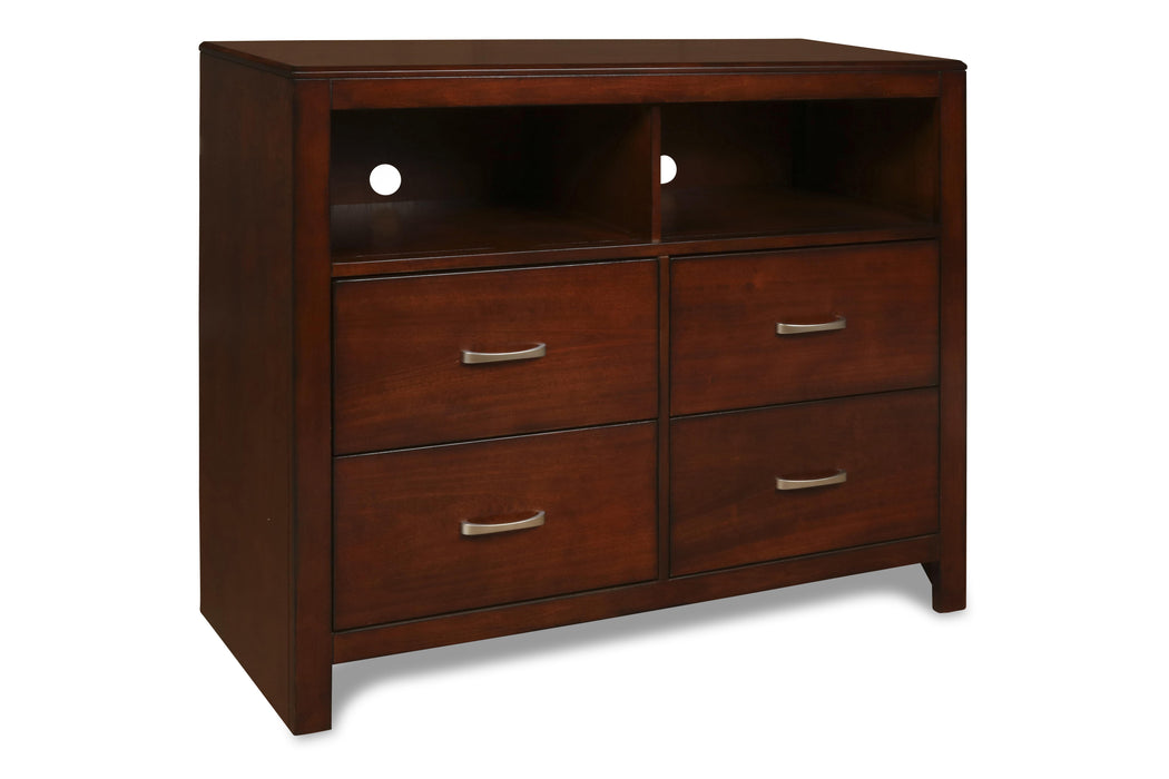KENSINGTON MEDIA CHEST- BURNISHED CHERRY - Furniture Stars (Chicago, IL)