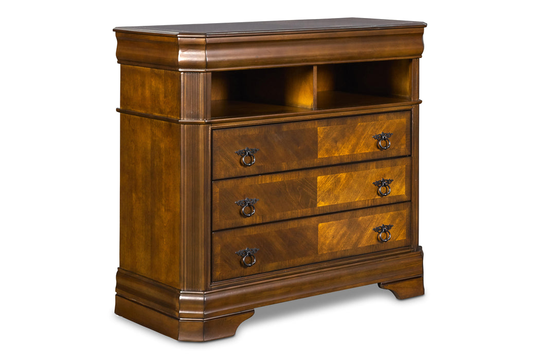 SHERIDAN MEDIA CHEST- BURNISHED CHERRY