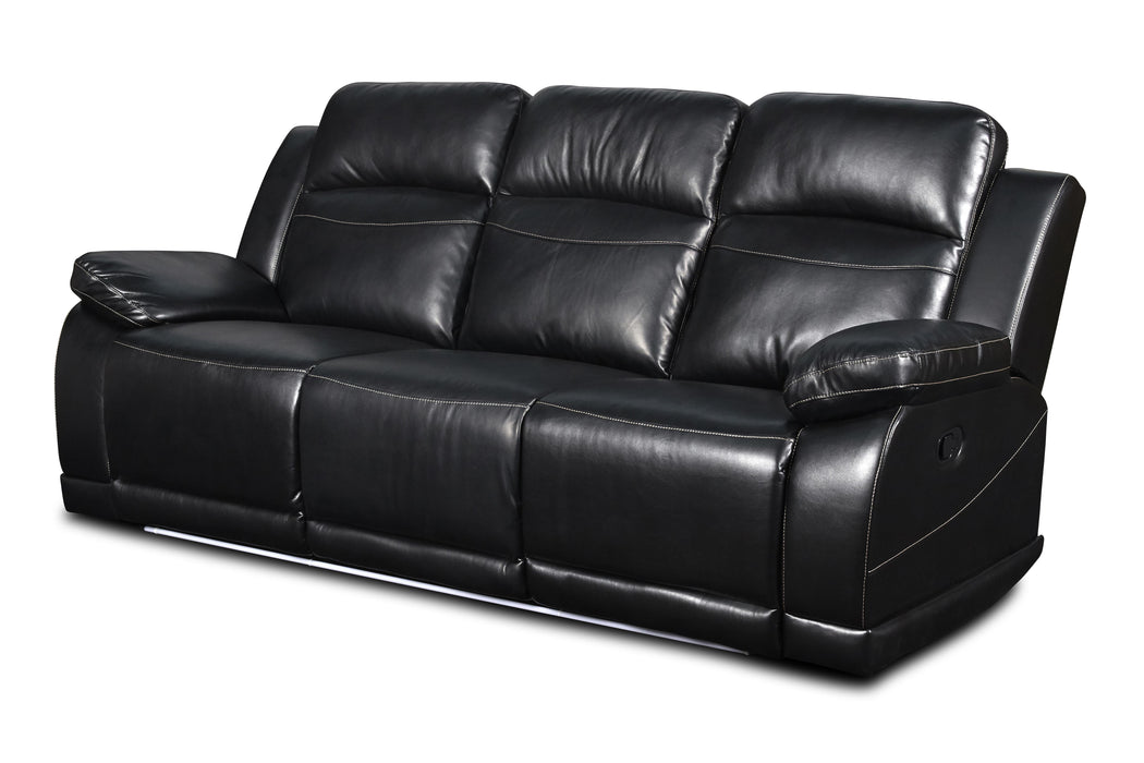 VEGA DUAL RECLINER SOFA - PREMIER BLACK - Furniture Stars (Chicago, IL)