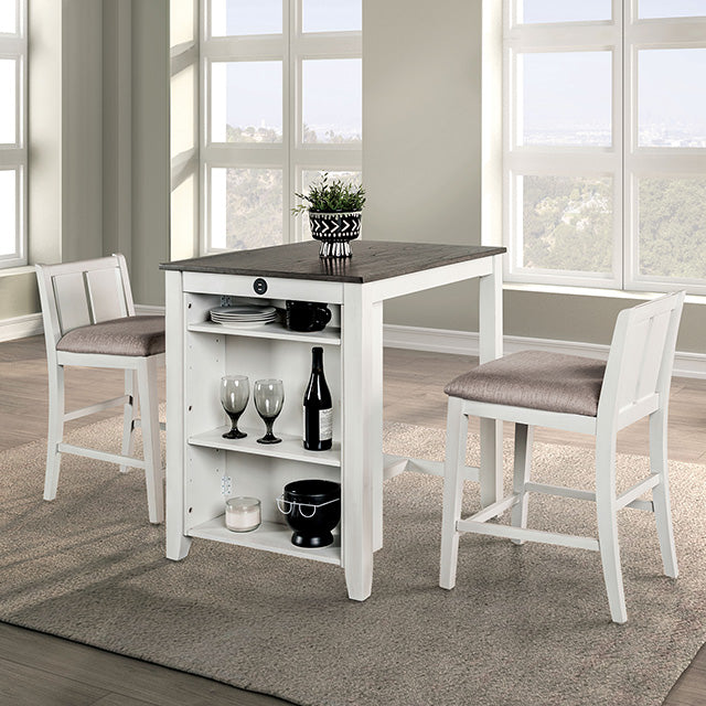 Lescles 3 Pc Counter Ht Set (1 Table + 2 Chairs) - Furniture Stars (Chicago, IL)