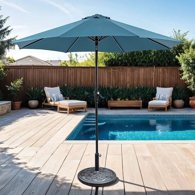 Tano 9' Outdoor Umbrella + 21" Round Base - Furniture Stars (Chicago, IL)
