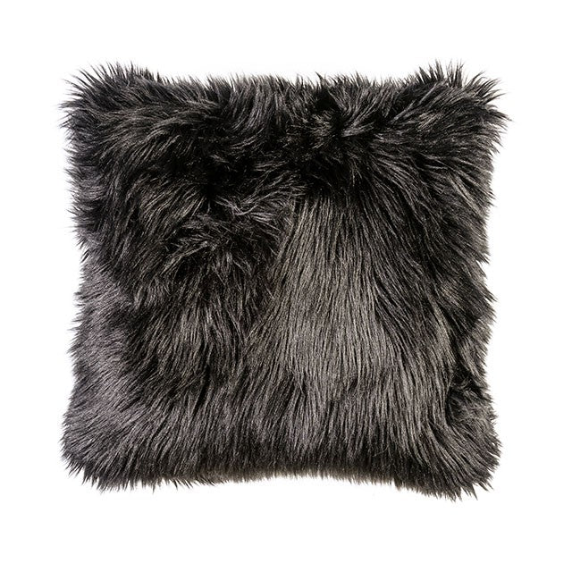 Jet Black 20" X 20" Pillow, Fur Black (2/CTN) - Furniture Stars (Chicago, IL)