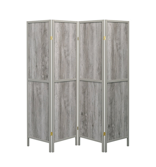 Deepika 4-panel Folding Screen Grey Driftwood - Furniture Stars (Chicago, IL)