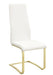 Montclair Side Chairs White and Rustic Brass (Set of 4) - Furniture Stars (Chicago, IL)