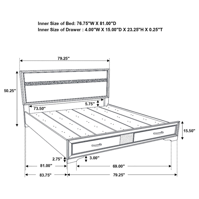 Miranda Panel Platform Storage Bed - Furniture Stars (Chicago, IL)