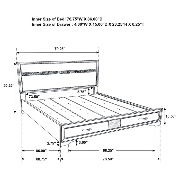 Miranda Panel Platform Storage Bed - Furniture Stars (Chicago, IL)