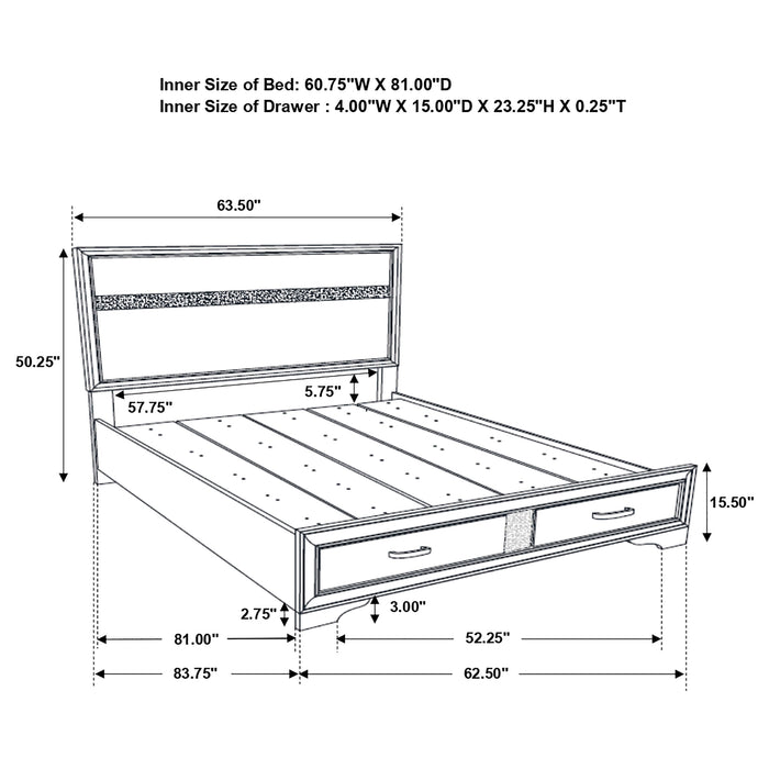 Miranda Panel Platform Storage Bed - Furniture Stars (Chicago, IL)