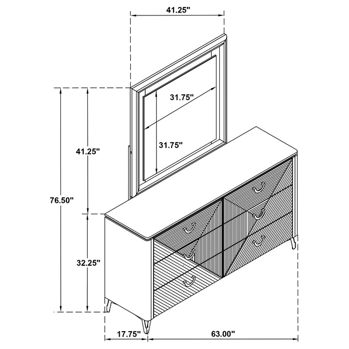 Cassia Dresser with Mirror - Furniture Stars (Chicago, IL)