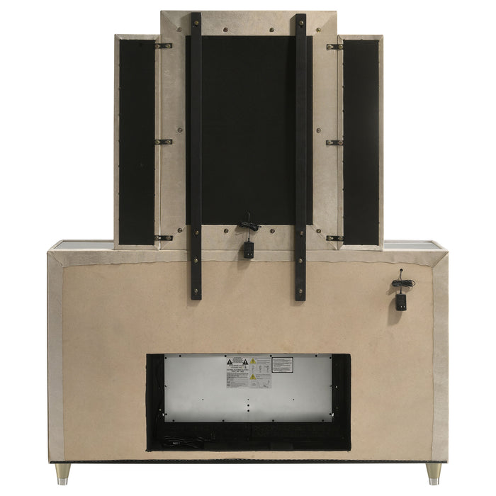 Lorient LED Dresser with LED Mirror and Flame Visualizer - Furniture Stars (Chicago, IL)