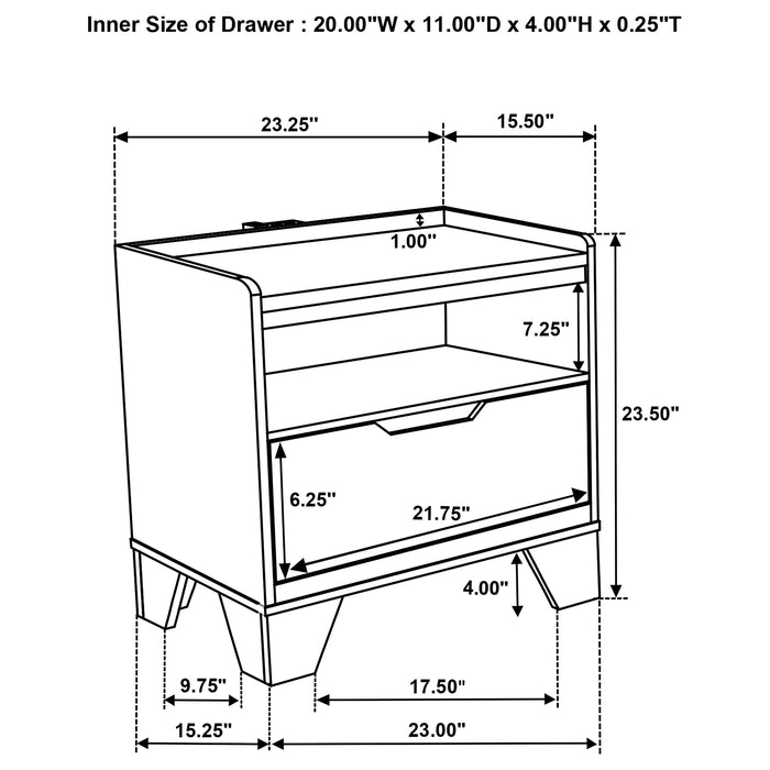 Henderson Nightstand with LED Lighting - Furniture Stars (Chicago, IL)