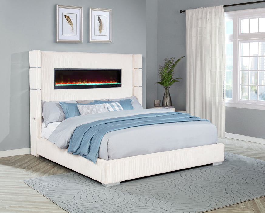 Tisdall Wingback Bed with Flame Visualizer - Furniture Stars (Chicago, IL)