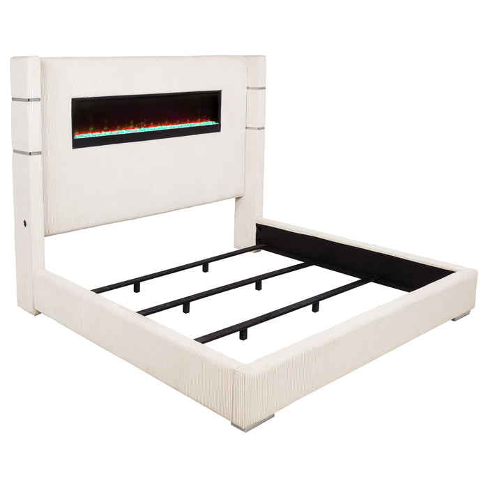 Tisdall Wingback Bed with Flame Visualizer - Furniture Stars (Chicago, IL)