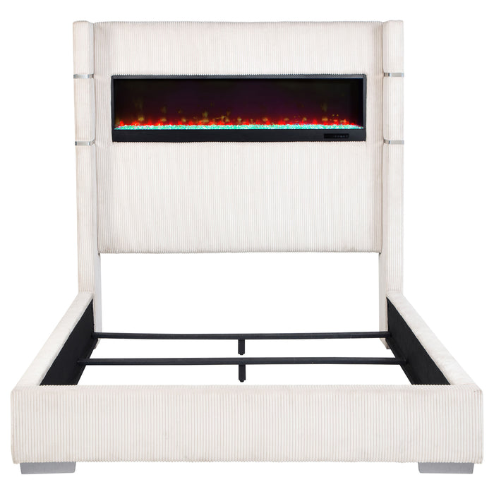 Tisdall Wingback Bed with Flame Visualizer - Furniture Stars (Chicago, IL)
