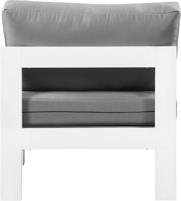 Nizuc Grey Waterproof Fabric Outdoor Patio Aluminum Armless Chair