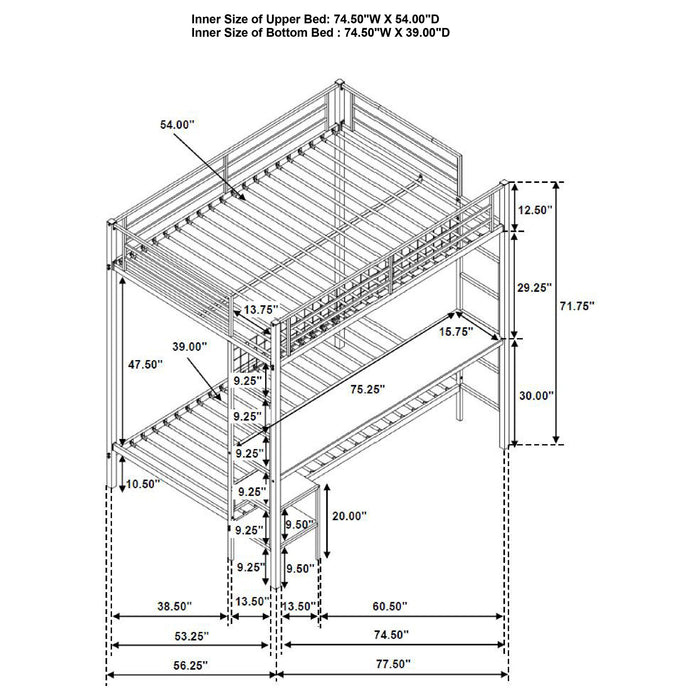 Bettoni Workstation Bunk Bed - Furniture Stars (Chicago, IL)
