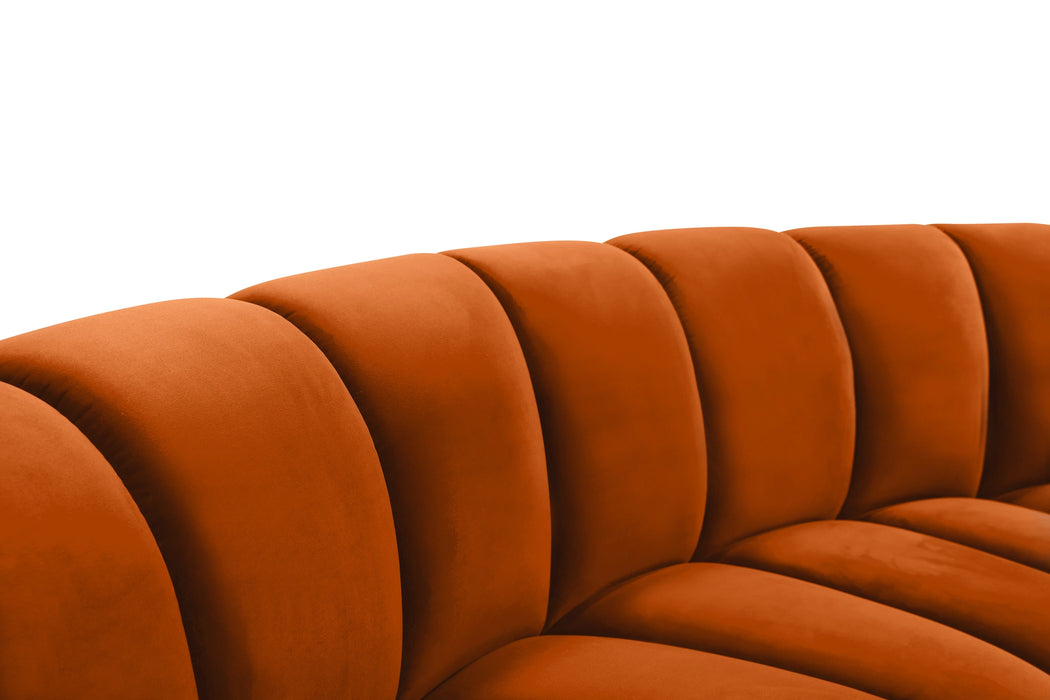 Infinity Cognac Velvet 11pc. Modular Sectional