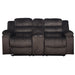 Willow Console Loveseat W/ Dual Recliners-Brown