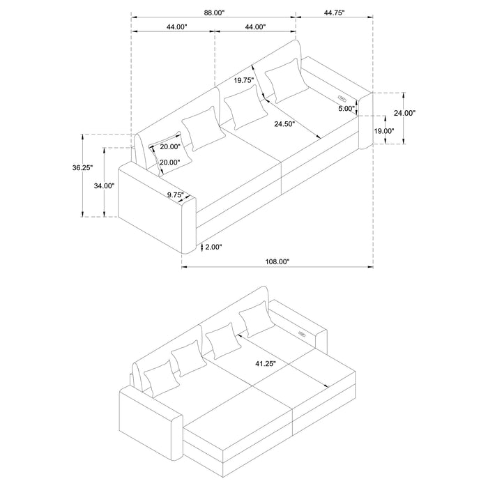 Jacana Sofa with Power Chaise - Furniture Stars (Chicago, IL)