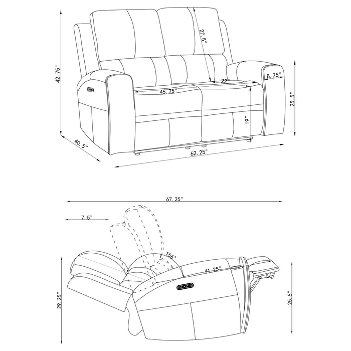 Brickston Triple Power Reclining Loveseat - Furniture Stars (Chicago, IL)