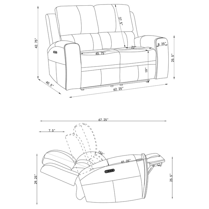 Brickston Triple Power Reclining Loveseat - Furniture Stars (Chicago, IL)
