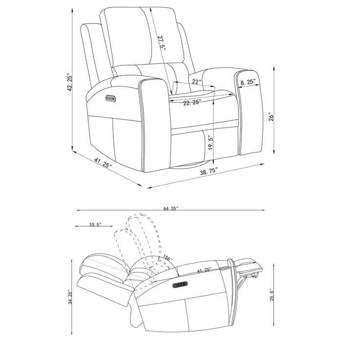 Brickston Triple Power Swivel Glider Recliner - Furniture Stars (Chicago, IL)