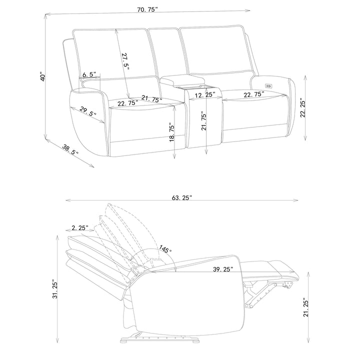 Sylmar Power Reclining Loveseat - Furniture Stars (Chicago, IL)