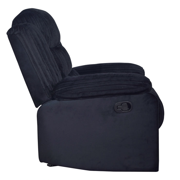 Willow Console Loveseat W/ Dual Recliners-Black