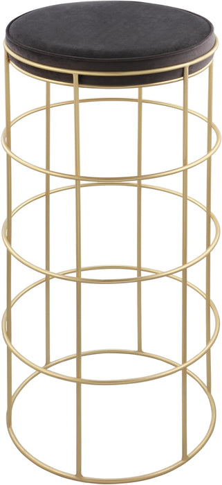 Rebar Grey Velvet Bar Stool