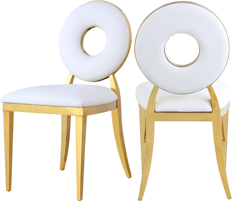 Carousel White Faux Leather Dining Chair