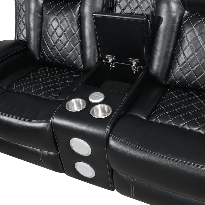 Orion Ii Console Loveseat W/ Pwr Fr & Hr-Black