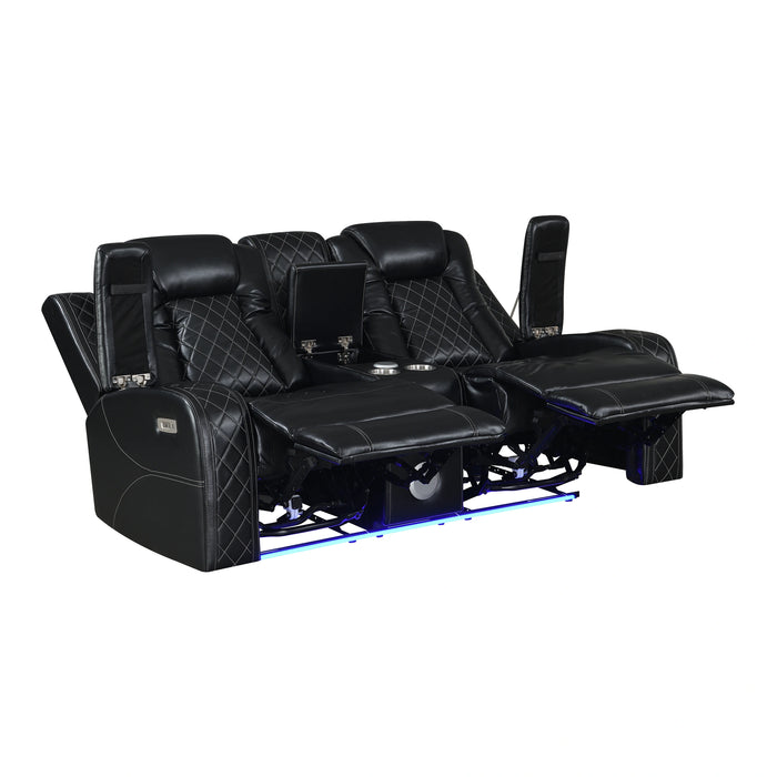 Orion Ii Console Loveseat W/ Pwr Fr & Hr-Black