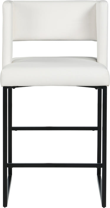 Caleb White Faux Leather Counter Stool