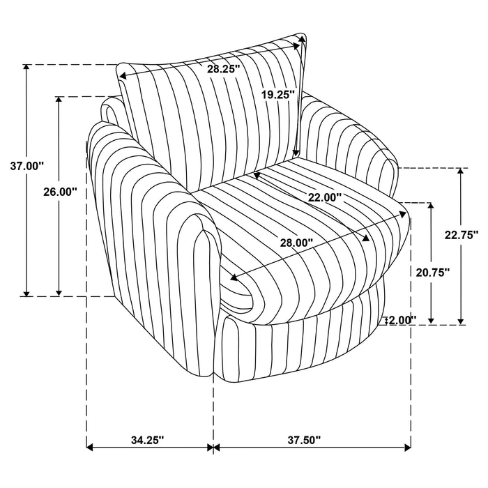 Sarco Swivel Accent Chair - Furniture Stars (Chicago, IL)