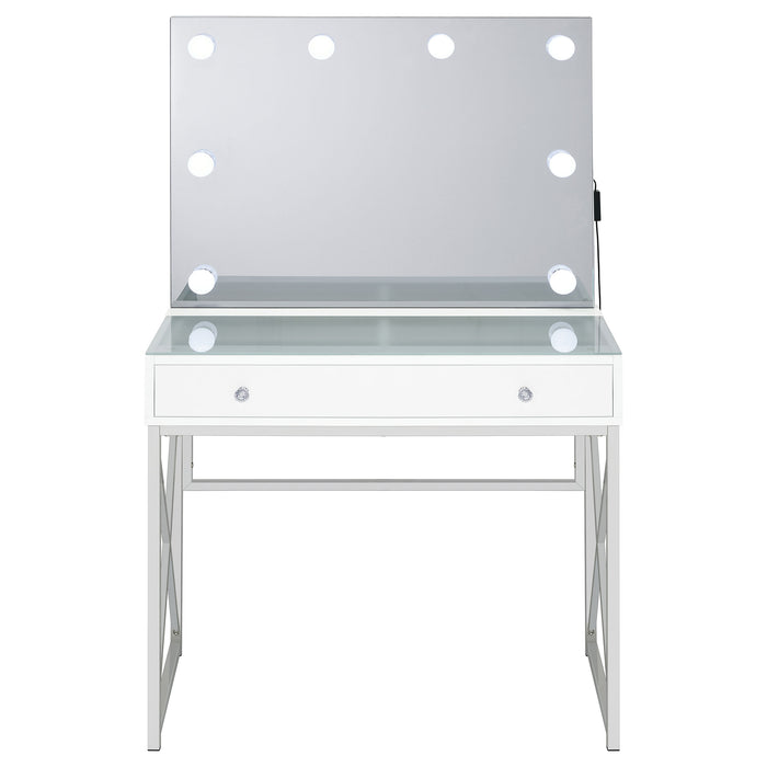Eliza Makeup Vanity Table with LED Mirror and Stool - Furniture Stars (Chicago, IL)
