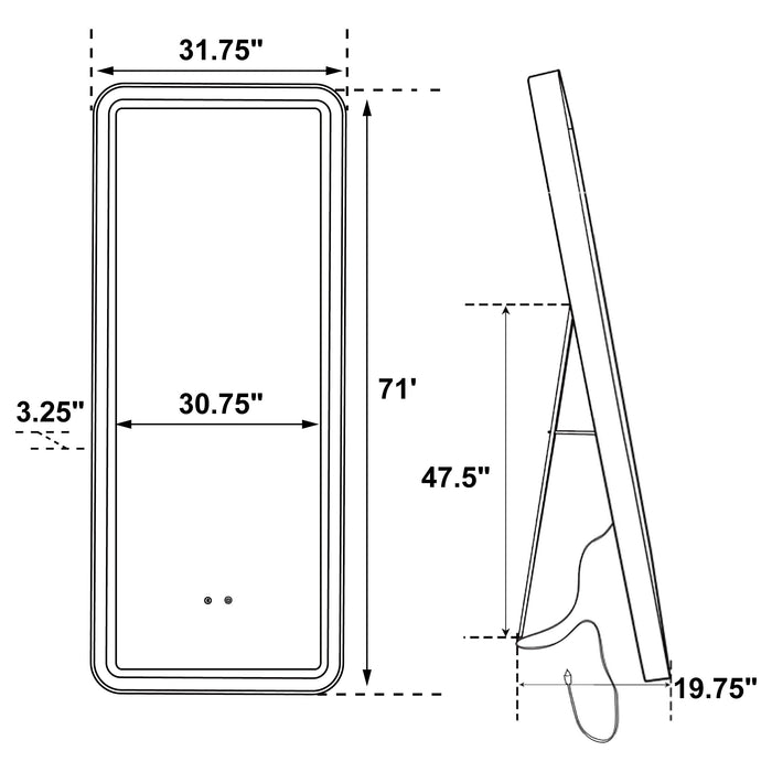 Glendora Standing Mirror - Furniture Stars (Chicago, IL)