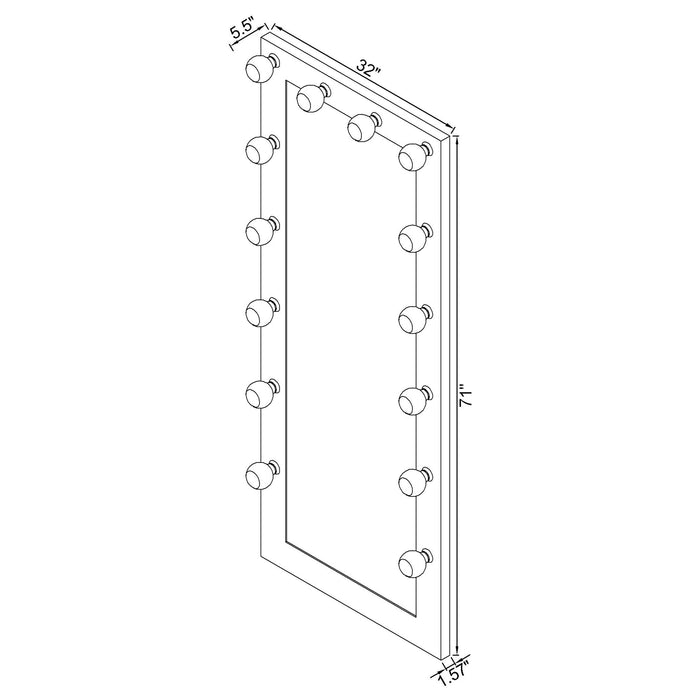 Zayan Floor Mirror with LED Lighting - Furniture Stars (Chicago, IL)