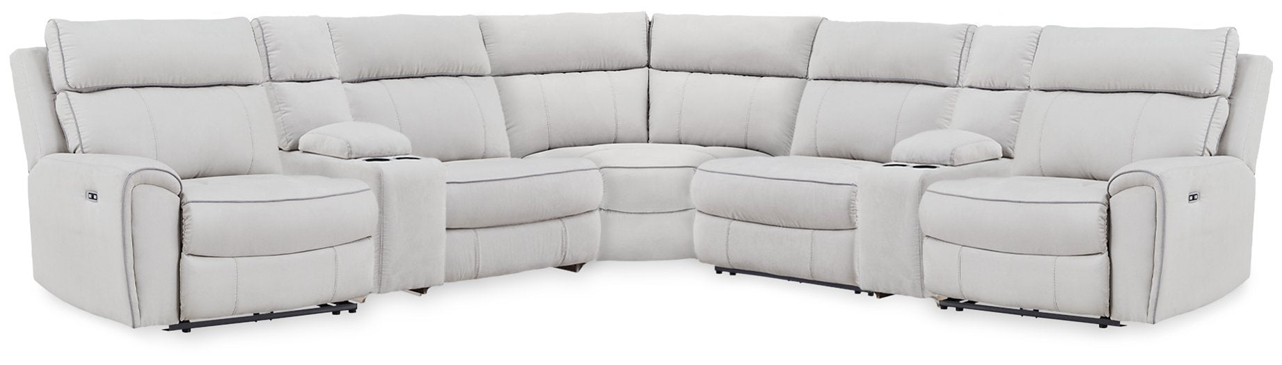 Social Pointe Reclining Sectional with Storage Consoles - Furniture Stars (Chicago, IL)