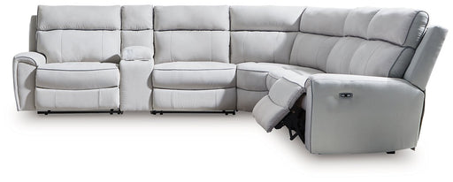 Social Pointe Reclining Sectional with Storage Console - Furniture Stars (Chicago, IL)