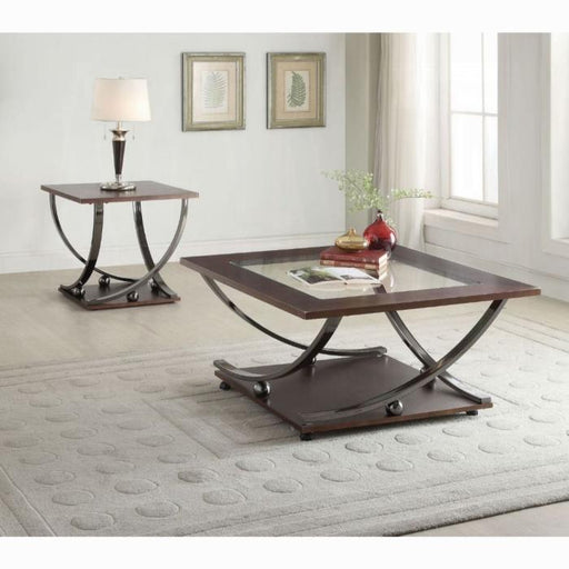 Isiah Black Nickel & Clear Glass Coffee Table image
