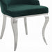 Dekel Green Fabric & Stainless Steel Side Chair - Furniture Stars (Chicago, IL)